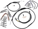 BURLY BRAND Complete Black Vinyl Handlebar Cable/Line Kit for Ape Hangers - 12" - '96-'05 FXD B30-1192
