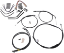 BURLY BRAND Complete Black Vinyl Handlebar Cable/Line Kit for Ape Hangers - 14" - '08-'11 FXDF B30-1198