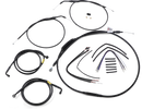 BURLY BRAND Complete Black Vinyl Handlebar Cable/Line Kit for Ape Hangers - 14" - '12-'17 FXD B30-1203