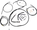 BURLY BRAND Complete Black Vinyl Handlebar Cable/Line Kit for Ape Hangers - 16" - '12-'17 FXD B30-1204