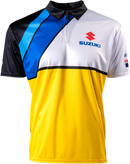 FACTORY EFFEX Suzuki Team Pit Shirt - Yellow/Black/White - Large 23-85404