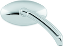 Bikers Choice 65-Up Chrome Oval Motorcycle Mirrors with Tapered Stem - Pair