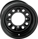 QuadBoss Steely Wheel 12x7 - 4+3 Bolt Pattern - Durable Black Powder-Coated Finish