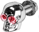 Lighted Skull Lic Plate Screw Red