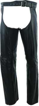 Kuryakyn River Road Plains Leather Chaps - Medium Weight Leather with Mesh Lining
