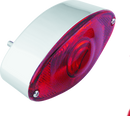Bikers Choice Chrome Cat Eye Tail Lamp Assembly with Red Lens - Universal Custom Fit for Harley-Davidson and More