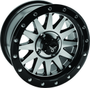 QuadBoss Wagon 14x7 Wheel - 5+2 Offset, 4/110 Bolt Pattern, Black Machined Finish