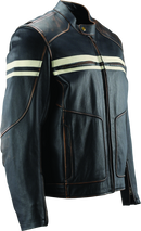 Kuryakyn River Road Hoodlum Vintage Leather Jacket for Powersports, Small