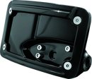 Kuryakyn Curved Horizontal Mount Side License Plate Holder with Custom Design for Motorcycles - Gloss Black Part 3125