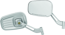 Kuryakyn Dillinger Mirrors Silver - Rugged Industrial Style with Convex Glass for Enhanced Visibility