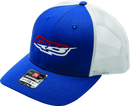 QuadBoss Red and White Merica Trucker Hat - Adjustable Cotton-Poly Mesh Cap