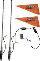 QuadBoss 4 ft Clear Dual LED Whip with Bluetooth Control and Customizable Lighting Effects