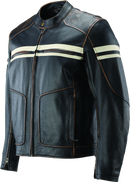 Kuryakyn River Road Hoodlum Vintage Leather Jacket for Powersports, Small