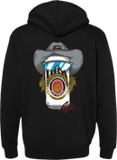 DBK Stache Mullet Moto Hoodie Black XL - 10oz Cotton-Poly Blend for Motorcycle Enthusiasts