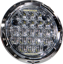 Led Headlight 7" 90w Chrome 3500/2400 Lumens