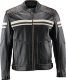 Kuryakyn River Road Hoodlum Vintage Leather Jacket for Powersports - Medium
