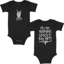 DBK Training Wheels Onesie Black Newborn - Fire Retardant Cotton Bodysuit with Reinforced Closure