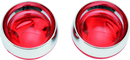 Kuryakyn Deep Dish Bezels with Red Lenses for Honda VTX1800 Models and Kawasaki Cruisers