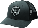 QuadBoss Barbwire Grey Snapback Hat with Trucker Style and Cotton Sweatband