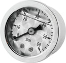 Bikers Choice Metallic Face Oil Pressure Gauge 0-60 Psi with Silicone-Filled Shock-Proof Design