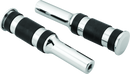 Bikers Choice Chrome Billet Three-Band Replacement Footpegs for Forward Controls