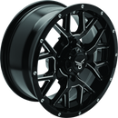 QuadBoss Barbwire 14x7 Wheel - 5+2 Offset, 4/110 Bolt Pattern with Milled Finish