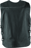 Kuryakyn River Road Plains Leather Vest for Powersports - Black, Small
