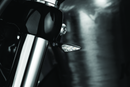 Kuryakyn Rhombus S Single Function Front Left Turn Signal with Clear Lens and Amber Satin Black Finish (Part