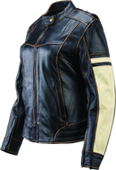 Kuryakyn River Road Dame Vintage Leather Jacket for Women - Small