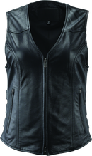 Kuryakyn River Road Plains Leather Vest for Women - Medium, Black