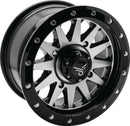 QuadBoss Wagon 14x7 4+3 4/156 Black Machined Wheel - Lightweight Aluminum Performance Rim