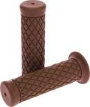 Bikers Choice 1 Inch Brown Quilted Grip - Classic Powersports Handlebar Grip with Vibration Dampening and Weather Resistance