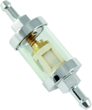 Bikers Choice Chrome Clear View Fuel Filter for 1/4 Inch Hoses - Universal Inline Filter