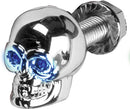 Lighted Skull Lic Plate Screw Blue